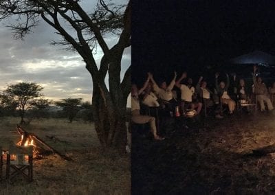 safari camp by night serengeti tanzania