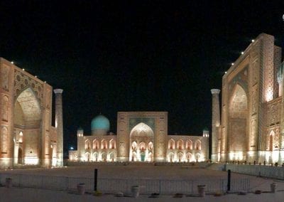 registan by night samarkand