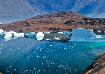 red island iceberg city groenland